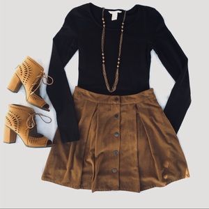 Brown Suede Skirt